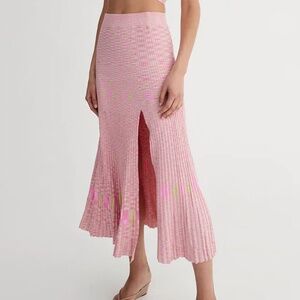 Hansen & Gretel Corbin Ribbed Knit Space Dye Skirt in Rainbow Pink Size Medium
